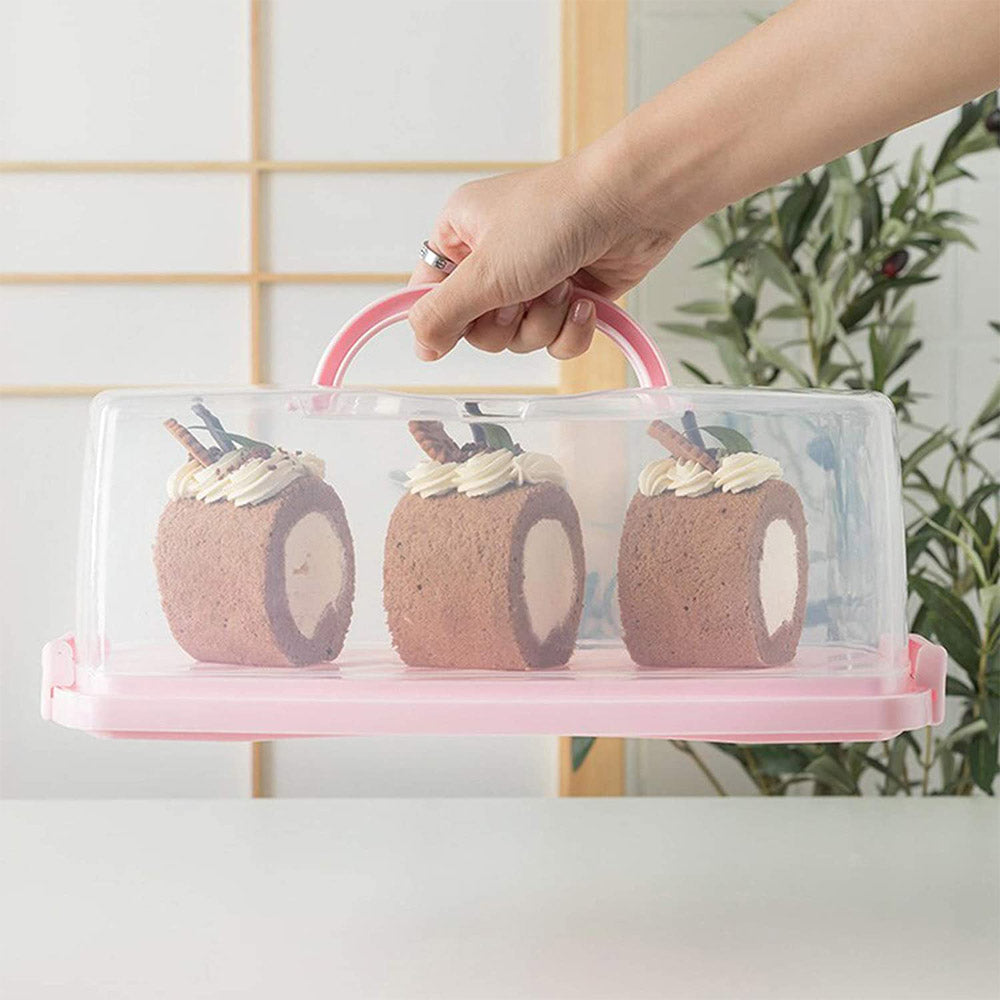 Plastic Bread cake Box with Portable Handle